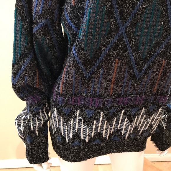 Vintage 80s New Era Sweater Kid Size XL Womens Size M Fuzzy Texture USA Made - Picture 16 of 16